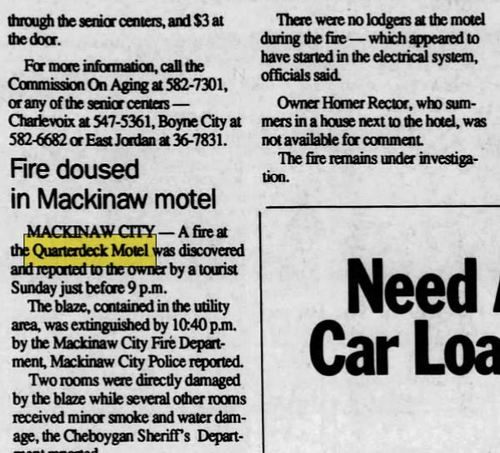 Hiawatha Motel (Quarterdeck Motel) - July 1992 Small Fire (newer photo)